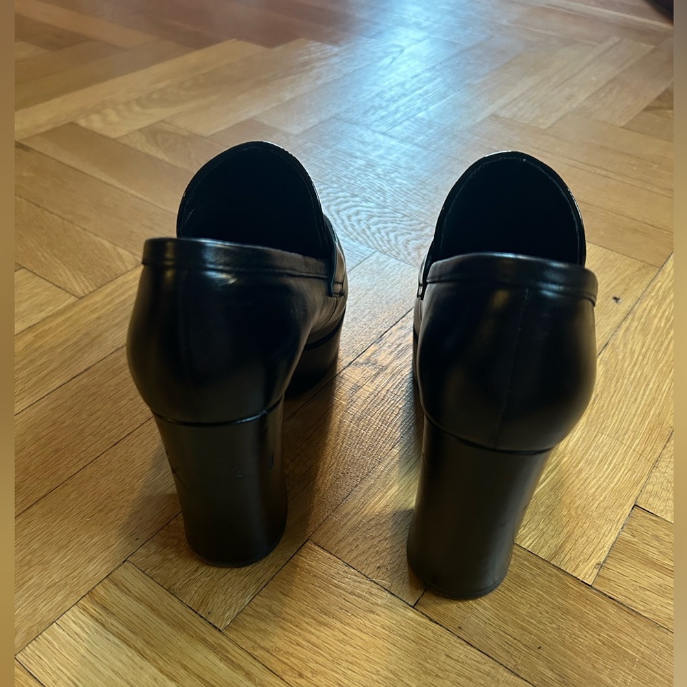Jeffrey Campbell Black Platform Loafer Heels - Picture 7 of 13